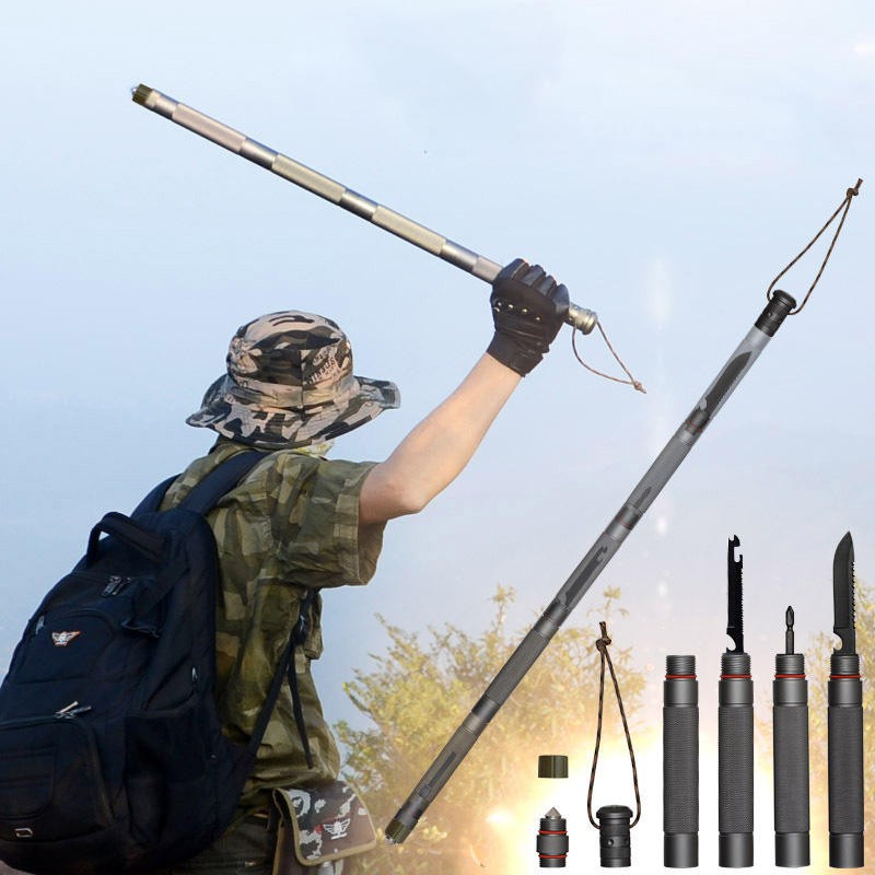 AKN88 - Portable Multi-function Hiking Camping Outdoor Walking-Trekking Stick