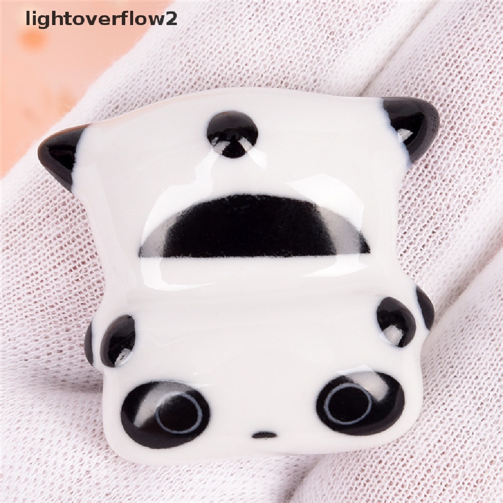 (lightoverflow2) Stand Holder / Dudukan Kuas Nail Art / Manicure Bentuk Panda Lucu Bahan Keramik (ID)