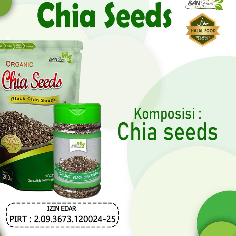 

10.10 Fasion sale SANFOOD BRILIAN Chia Seed Organic 70 gr Serat Alami Kemasan Botol Biji Chia Organik !