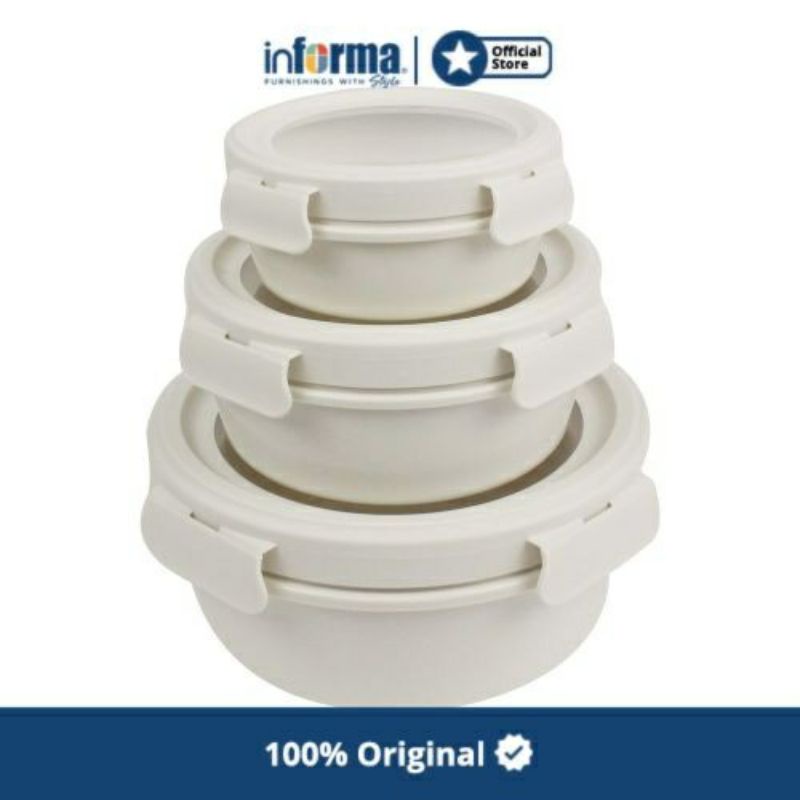 Informa Food Container Aria Round Set of 3 Kotak Makan