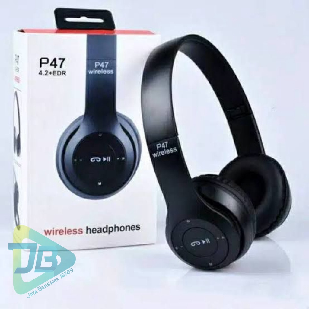 HEADPHONE BLUETOOTH P47 Headset Bando Gaming Lipat Wireless Audio Stereo Super Bass 5.0 EDR Travel JB5976