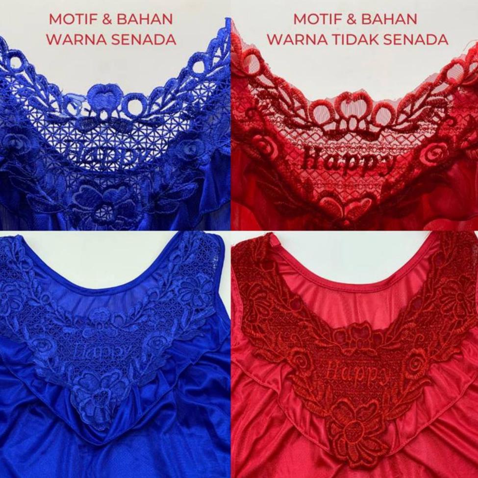 / GARANSI ORI  Lingerie JUMBO HAPPY Baju Tidur Sexy Satin LD 120cm "GMB.22Oc22ᵂ"