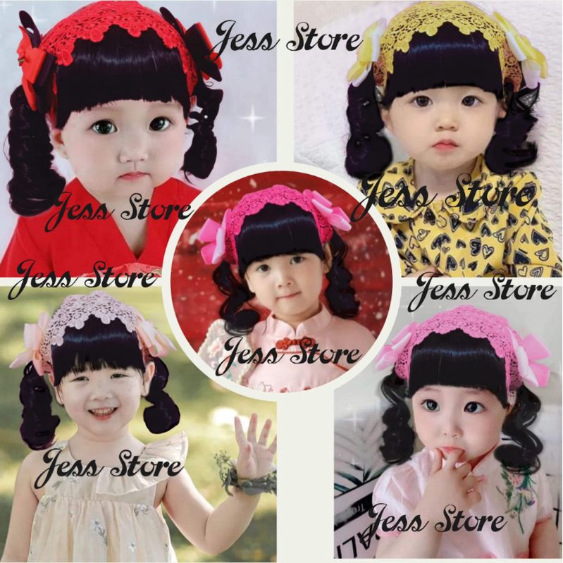 [LC022] Bandana Poni Bunga / Bandana Wig / Bandana Rambut Palsu