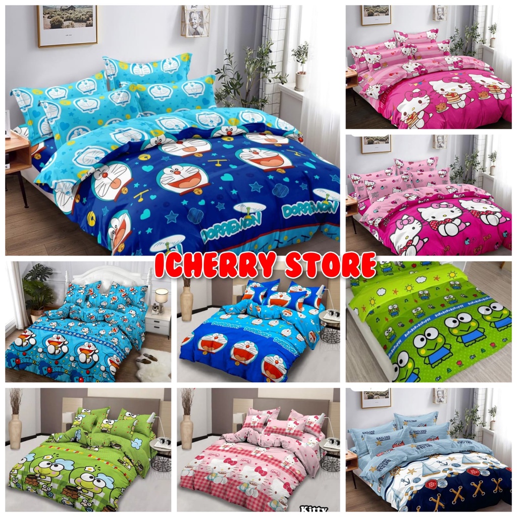 5in1 Full Set Bedcover + Sprei Lady Rose 3D Rumbai Karet Extra King 200x200 180x200 160x200 Motif He