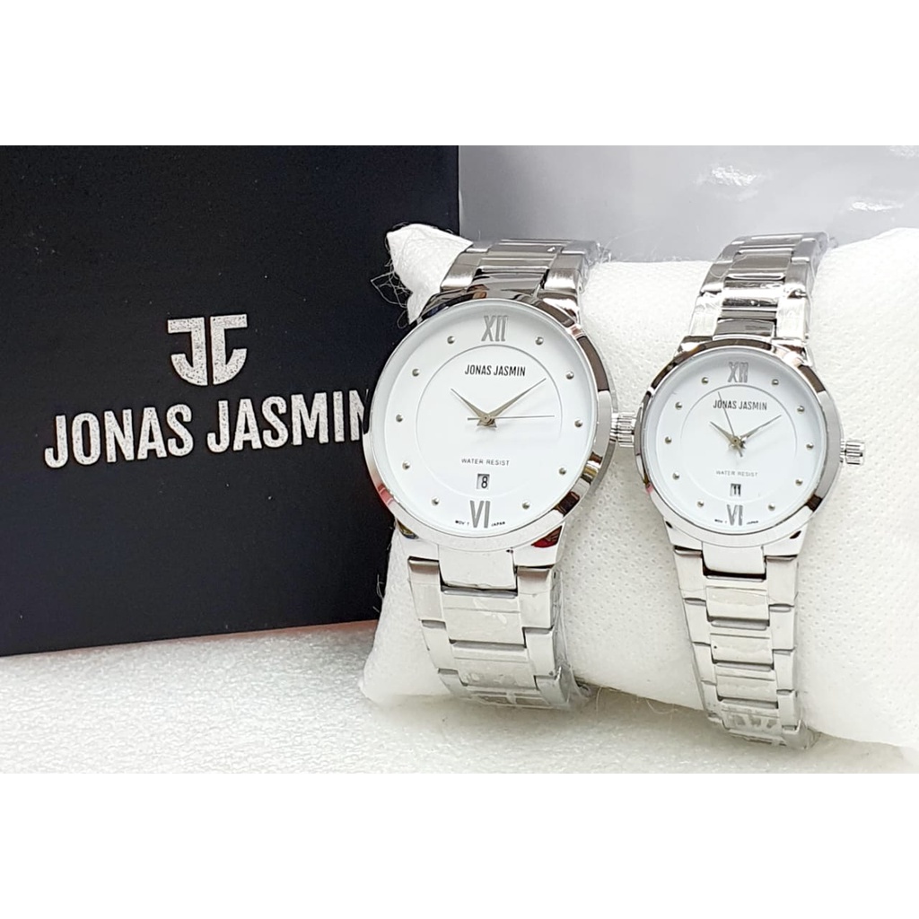 Jonas Jasmin 3105 - Jam Tangan Couple - Stainless Steel Strap - Analog Watch - Anti Air - Original