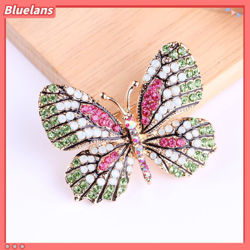 Bros Bentuk Kupu-Kupu Aksen Berlian Imitasi Warna-Warni Untuk Pernikahan