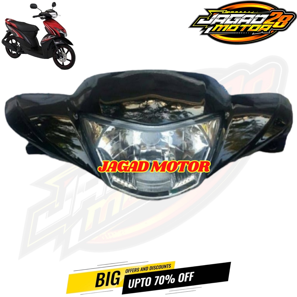 Batok Kepala Depan Mio GT Hitam Plus Reflektor Lampu Depan / Batok Kepala Depan Mio GT Hitam Set Lampu Depan / Batok Kepala Depan + Reflektor Lampu Depan Mio GT Warna Hitam