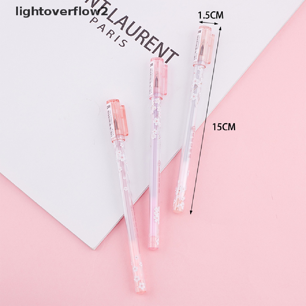 (lightoverflow2) 4pcs Pulpen Gel Motif Bunga Sakura Untuk Kantor