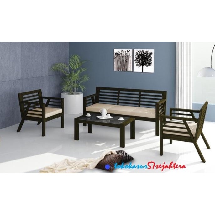Sofa Set 311 + Coffee Table Kayu Solid