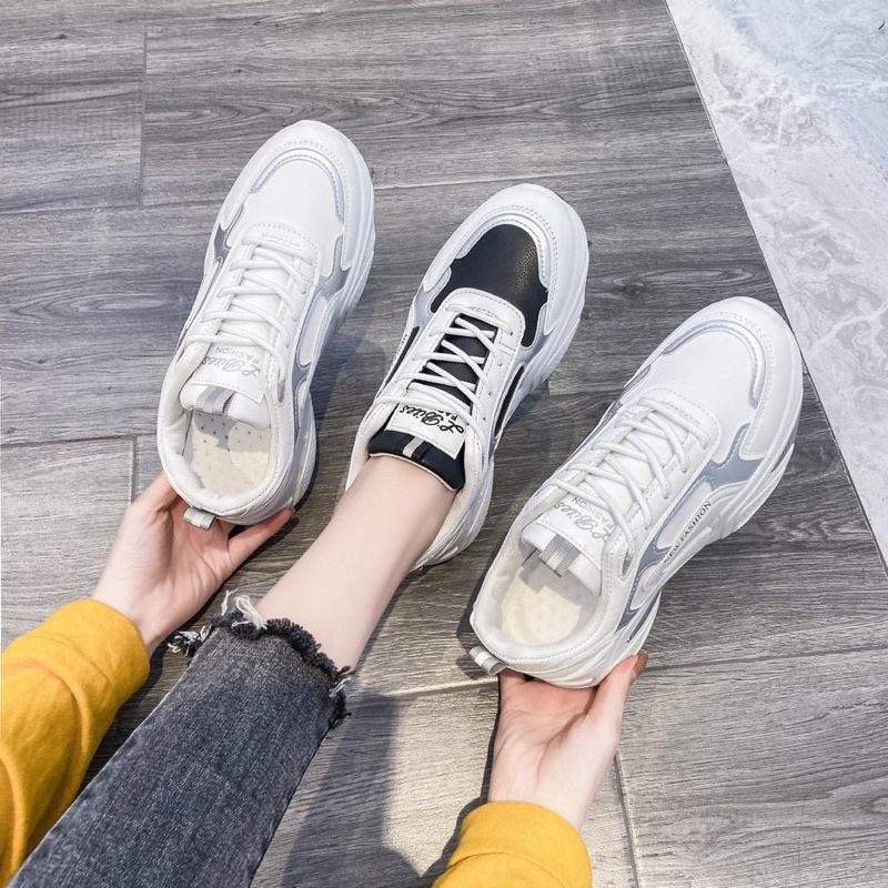 (FREE KAOS KAKI &amp; BOX) SN013 SEPATU SNEAKERS WANITA IMPORT KOREA FASHION