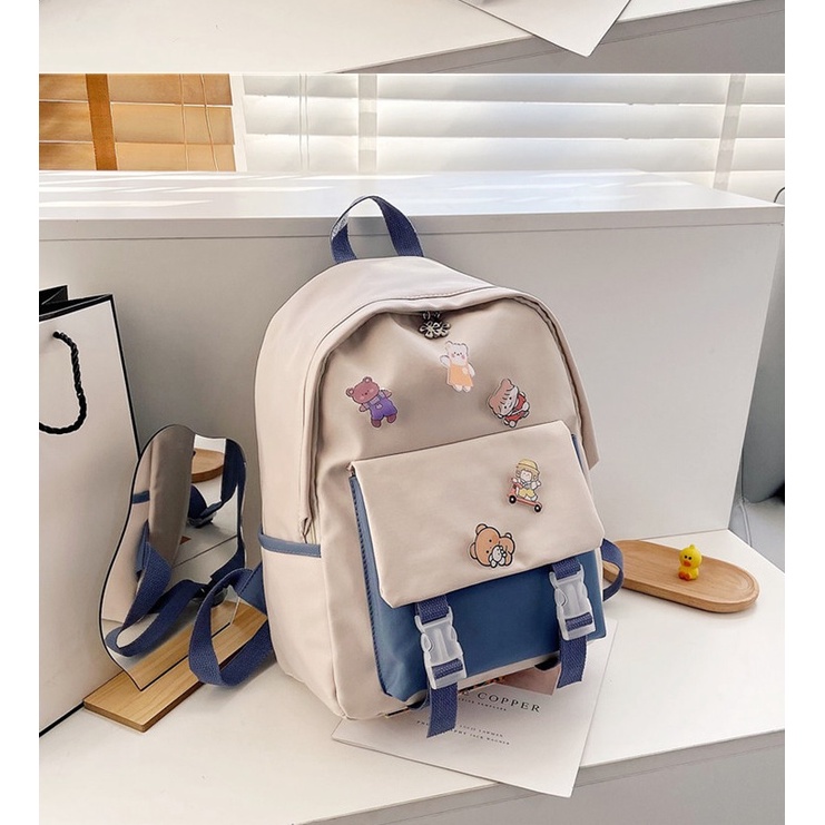 TFT AX200313 92977 AX977 T49 R6818 (1 KG MUAT 3) Tas Ransel Wanita Nylon Nilon import terbaru Ready Warna pink cantik lucu