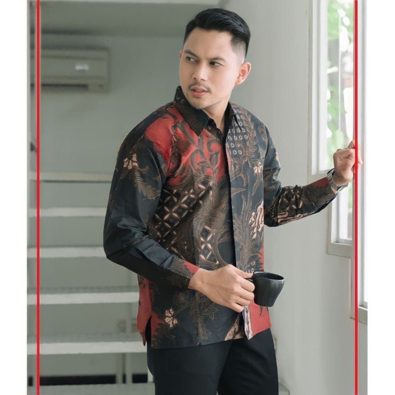 BATIK BOLO DEWO Motif Soedirman Hem Atasan Kemeja Baju Batik Pria