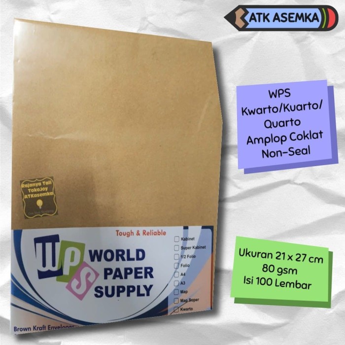 

Mudah Wps Kwarto Kuarto Quarto Amplop Coklat Ukuran ( 21 X 27 Cm ) Hemat