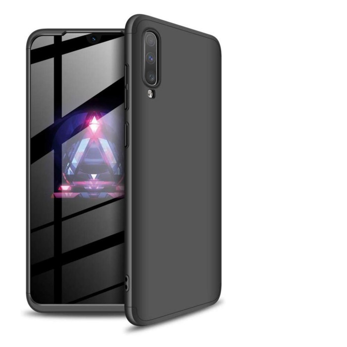 TERBARU Samsung Galaxy A70 Hard Case Armor Full Cover 360 GKK Original Casing - HITAM FULL