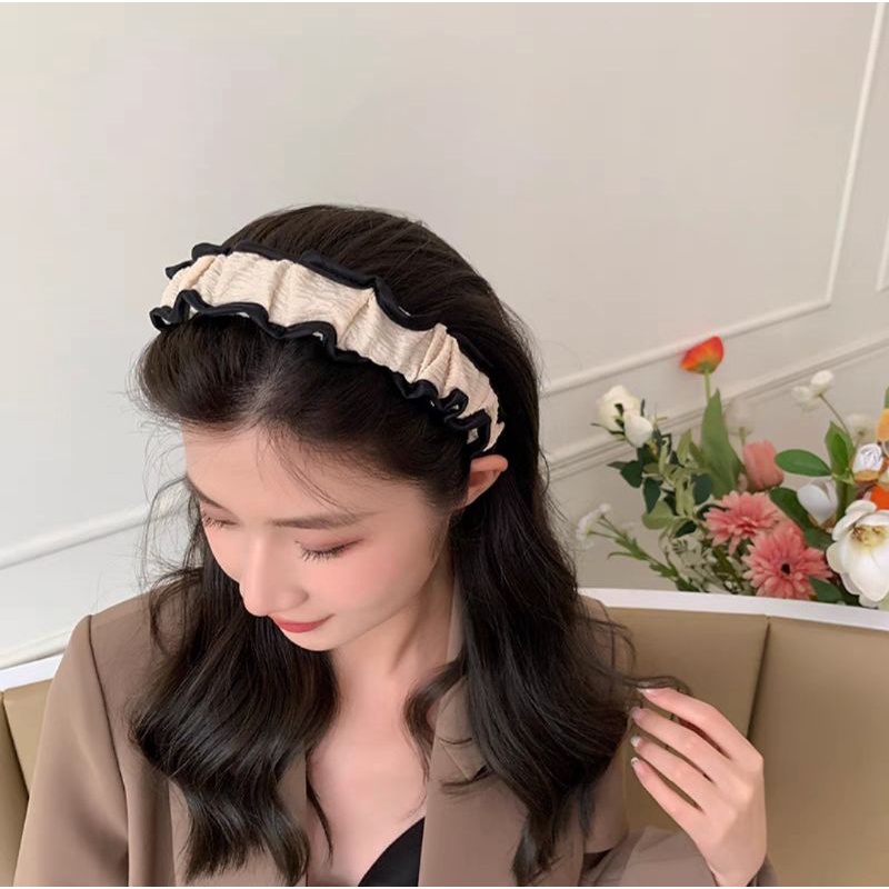 Bando Kerut Nagita Model Korea Bando Bandana Kerut Korea Jumbo Ukuran 5cm