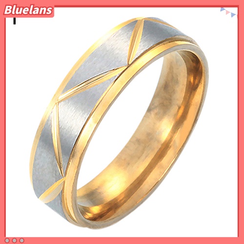 Bluelans Women Men Stainless Steel Couple Ring Wedding Band Promise Engagement Jewelry