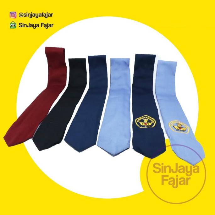Dasi Sd Smp Sma Smk Logo Bordir Atau Polos Laki-Laki Perempuan