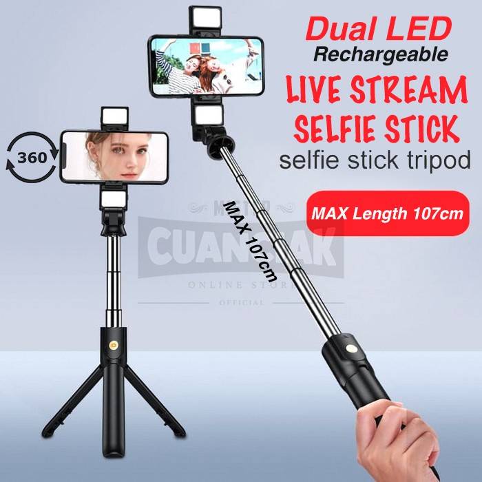 Hemat Tongsis Bluetooth With Remote And Led Tongsis Tripod Mini Expandable Bergaransi