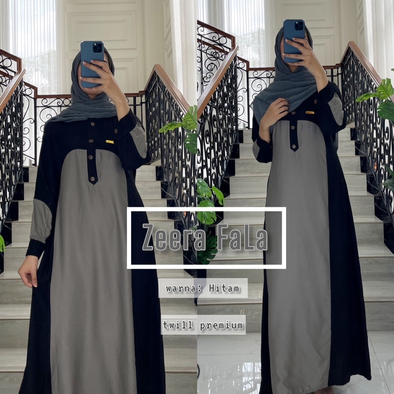 Daster Arab ZEERA FALA Maxi Dress Premium Gamis Twill