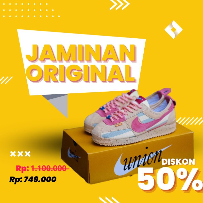 Nike cortez union tan biege pink