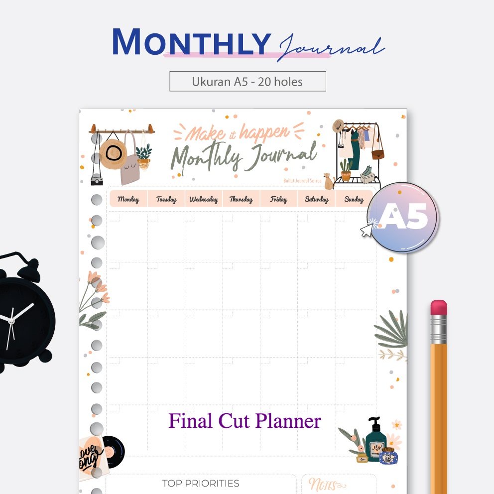 

Bukuqu Loose Leaf A5 - L229 Monthly Journal Kertas Binder .