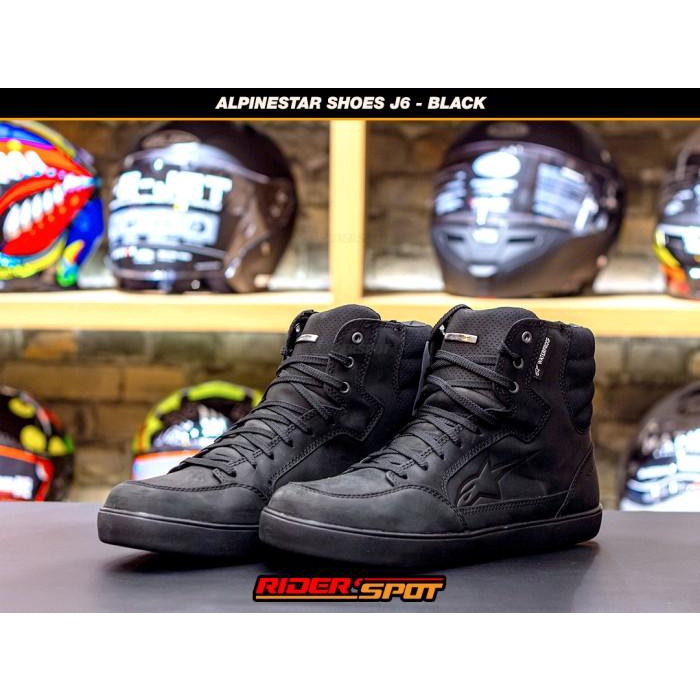 Biker Alpinestar Shoes J6 Waterproff - Black Sepatu Riding Touring Original