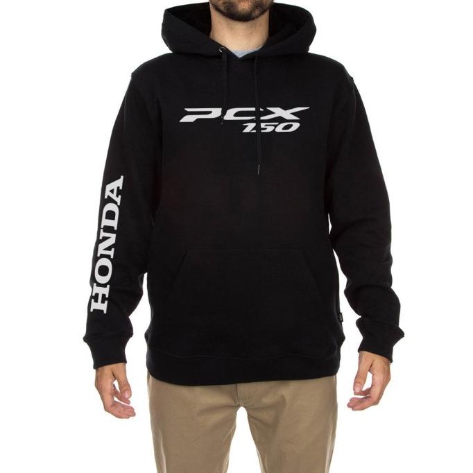 jaket hoodie sweater honda pcx 150 hitam