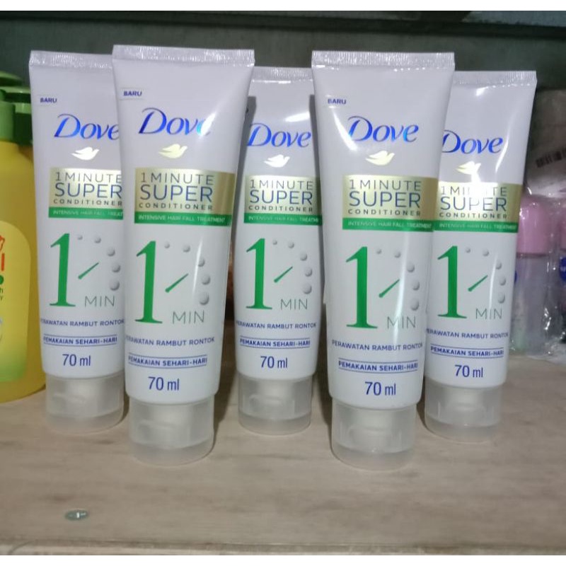 Baru Dove 1 Menute Super Conditioner Intensive Hair Fall Treatment 70ml