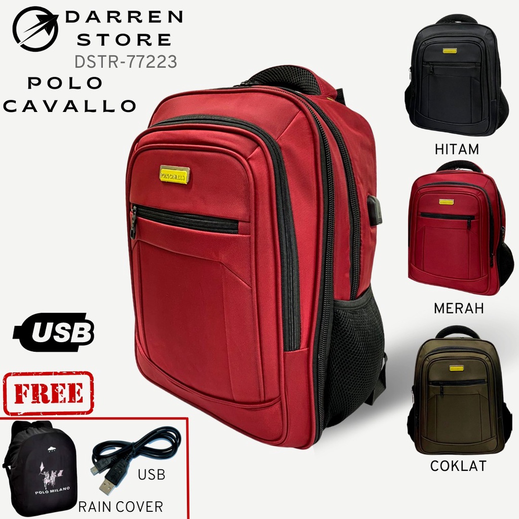 Tas polo Cavallo 77223 Backpack Ukuran Besar Expandable Edetion Free Rain Cover 36L