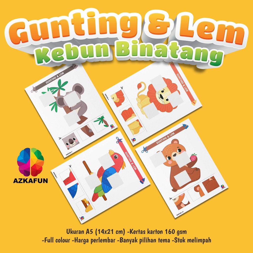 

Lembar aktivitas KEBUNG BINATANG - Aktifitas Gunting dan Lem