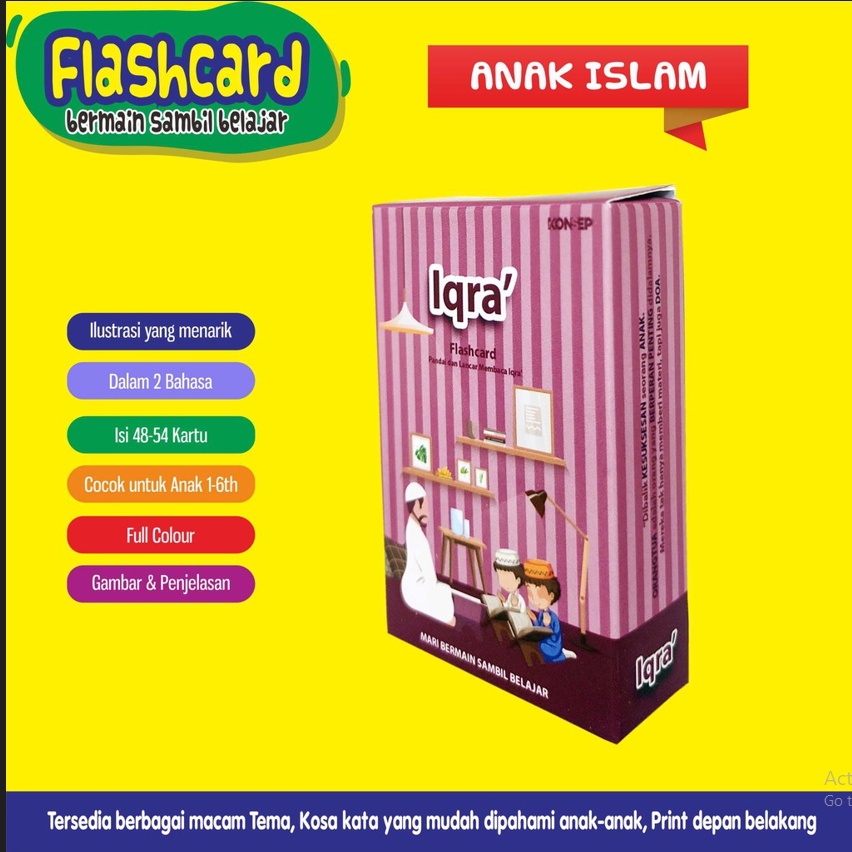 Flashcard  Iqra Kartu Edukasi Mainan Anak Islami by Konsep Kartu Pintar Anak Belajar Iqra