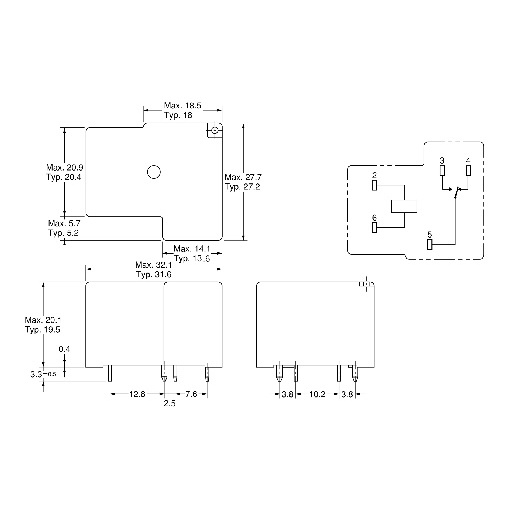 RELAY 5 PIN KAKI 5P 12 VOLT 12V 30 AMPERE 30A KODOK OMR G8P-1C4P-A01