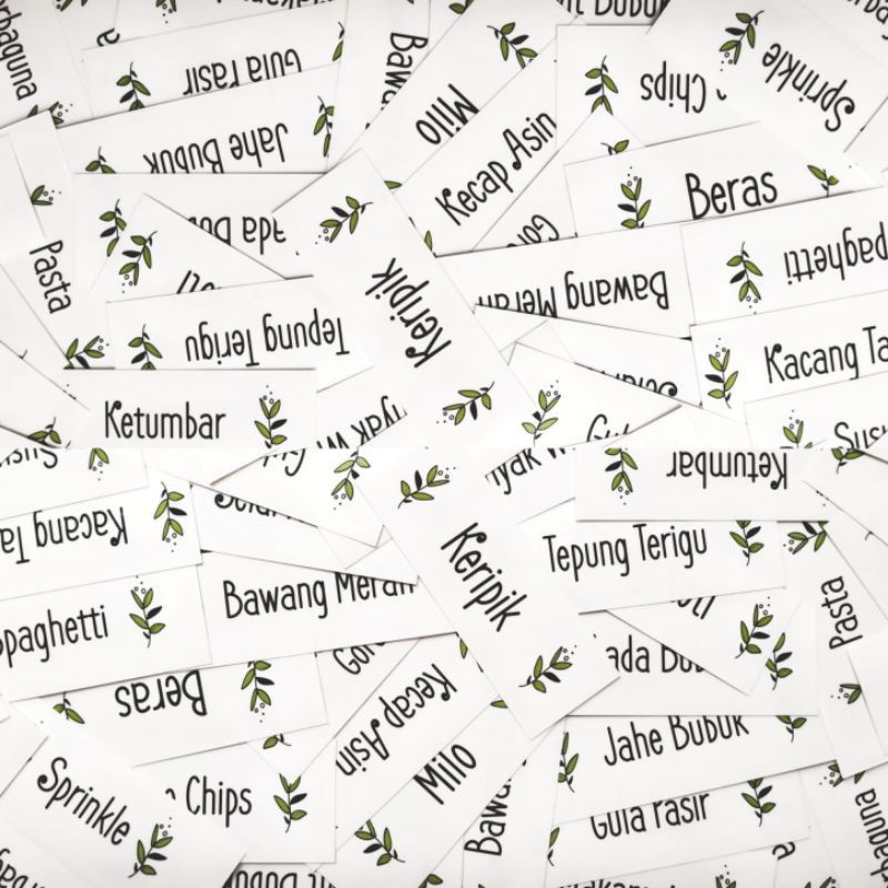 

CUSTOM Kata-Kata Stiker Bumbu Dapur Transparan