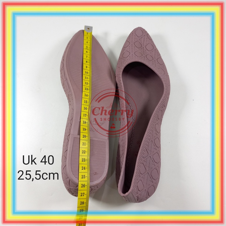 A001-3 Sepatu Wanita Verotino Flat Shoes Lentur Jelly Cewek Glanzton Rumah Sekolah Kuliah Kerja