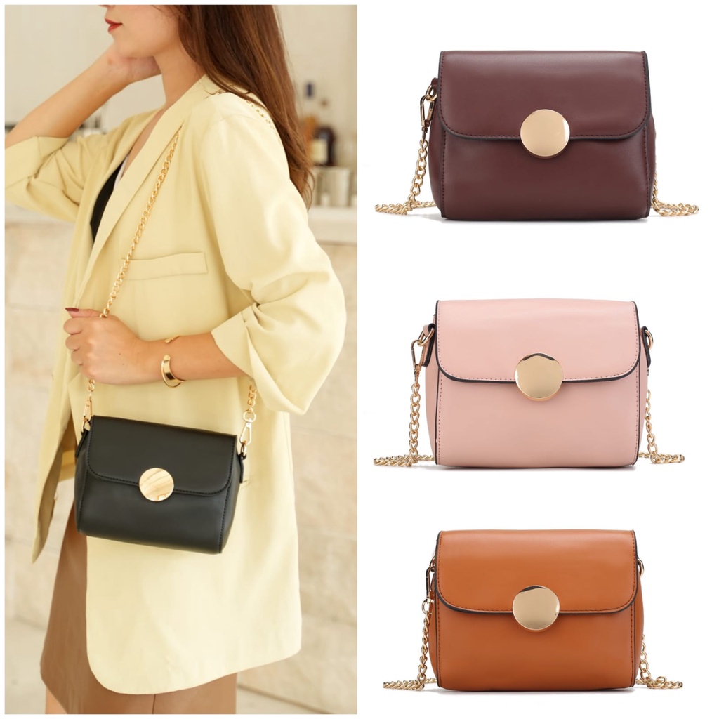 Tas Wanita Dikta Bag tas Selempang wanita pushlock Magnet tas Bahu Wanita CIRCULAR BUCKLE #203