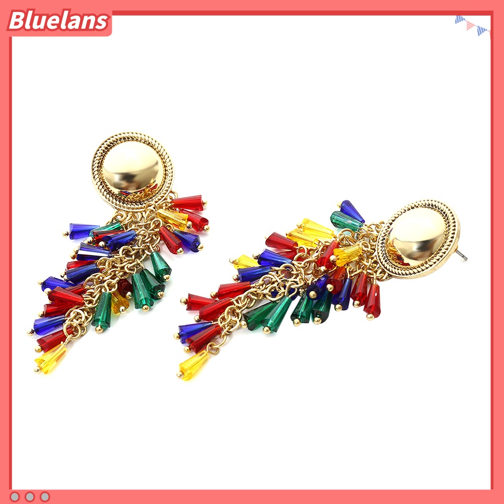 Anting Stud Drop Dangle Bahan Alloy Warna-Warni Untuk Wanita