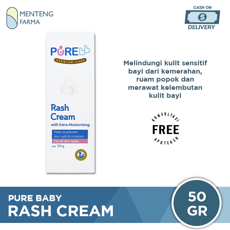 Pure Baby Rash Cream 50 Gram - Krim Pereda Gatal Ruam Popok