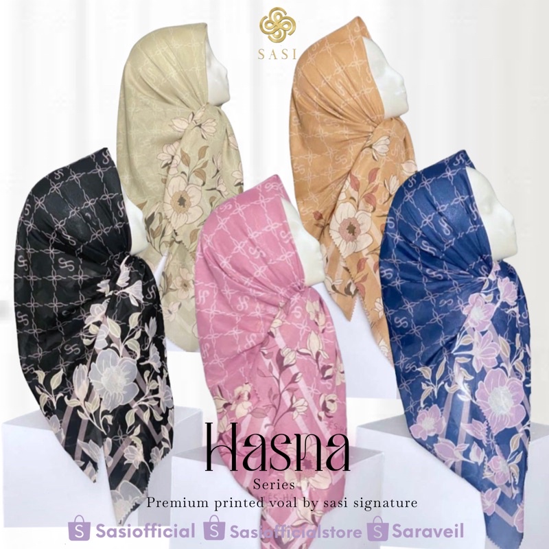 BAJAWA SERIES - HIJAB JILBAB SEGI EMPAT VOAL MOTIF PRINTING SCARF LASERCUT PREMIUM ALA ALA BRAND VAN