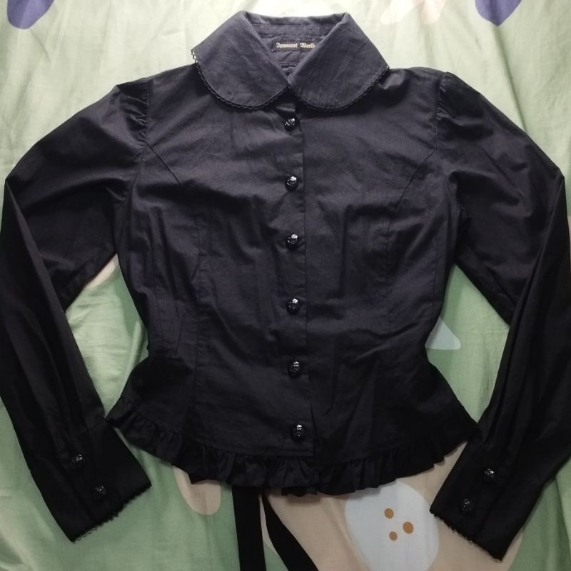 innocent world picot lace plain blouse