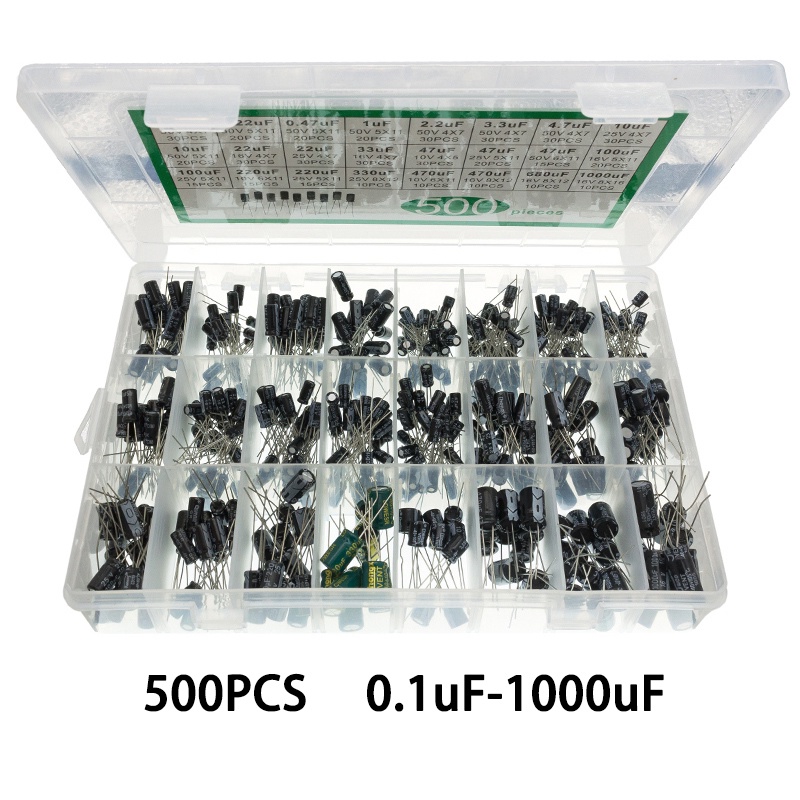 【500 PCS】Kapasitor Solund/Kapasitor Tweeter/0.1uF-1000uF Plug-in Aluminium Electrolytic Capacitor