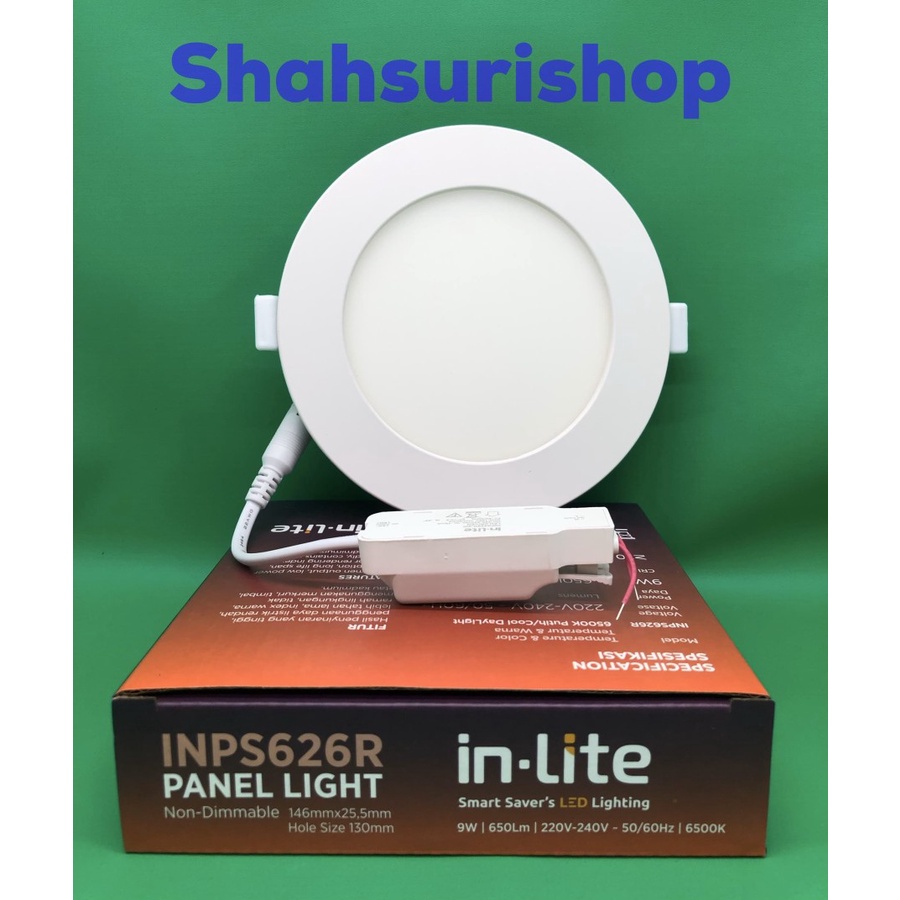 LED PANEL INLITE IN-LITE 9W 9 W 9WATT BULAT INPS 626R