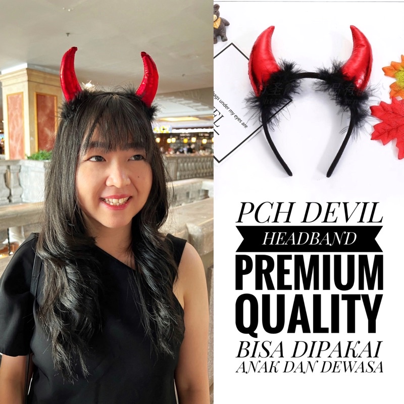 BANDO DEVIL / BANDO IBLIS / BANDO HALLOWEEN tanduk bulu / headband Cosplay