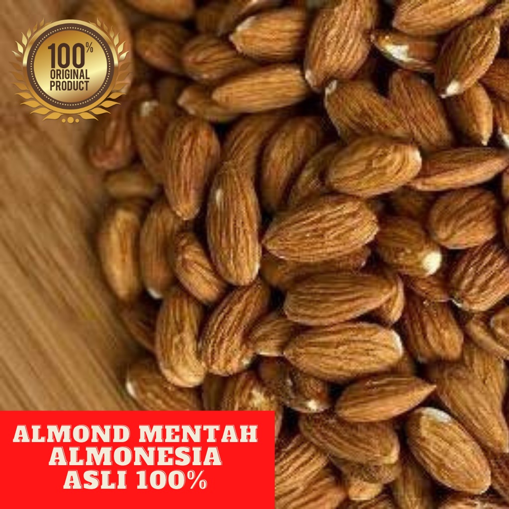 Kacang Almond Mentah (Raw Almond) Almonesia | 100% ASLI