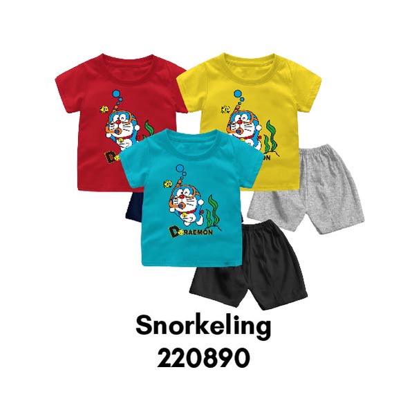 Setelan Bayi &amp; Anak Doraemon Flying Series Usia 6 Bulan-8 Tahun Bahan Katun Combed 30s