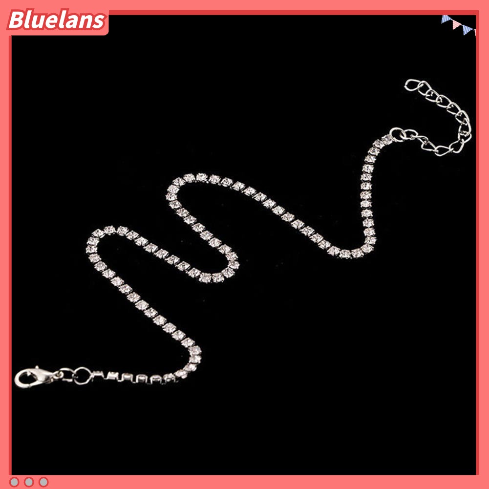 Bluelans Kalung Choker Wanita Hias Berlian Imitasi Untuk Pesta Pernikahan
