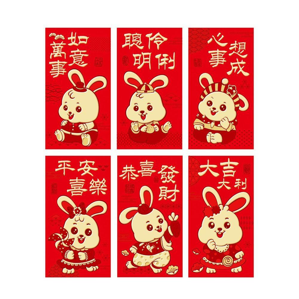 Preva 18pcs/set Amplop Merah Kartun Baru Tahun Kelinci Hongbao