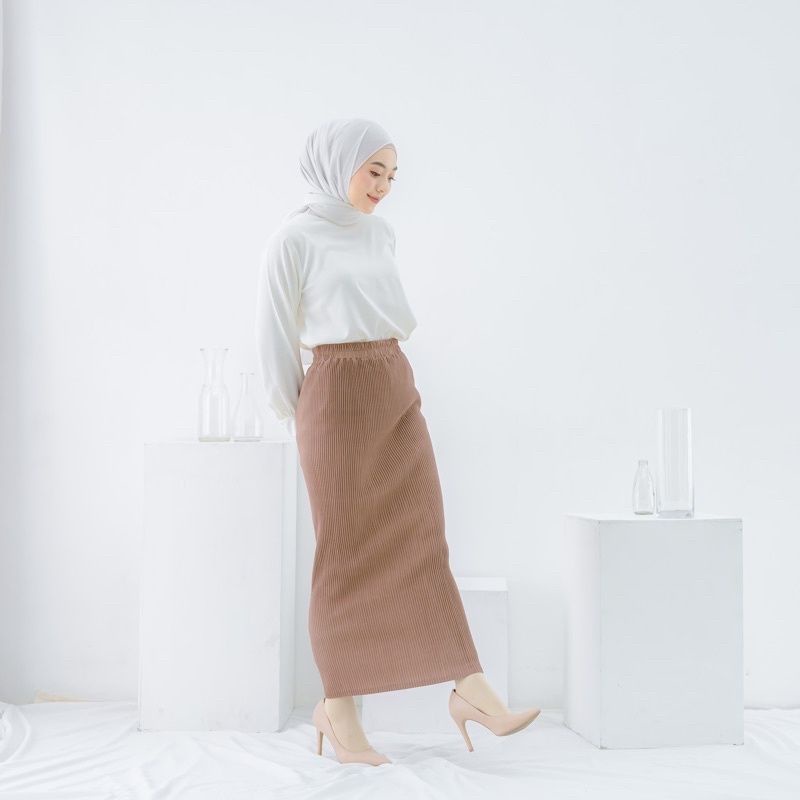 Rok span plisket premium/ rok premium plisket span  / rok span pisket lidi /rok span knited / Rok Pl