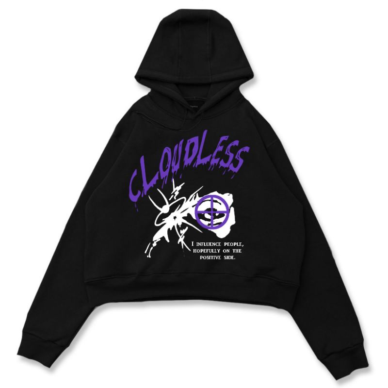 CLOUDLESS.CO JAKET HOODIE CROP UNFINISHED HOPEFULLY UNISEX