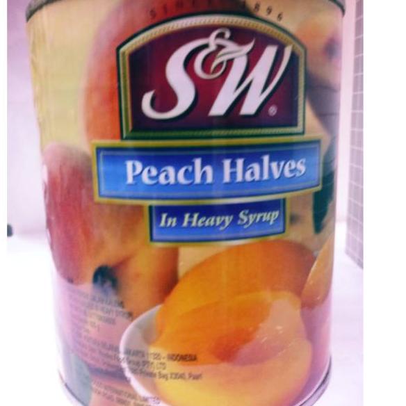 

Belanja Murmer--Peach halves in heavy syrup