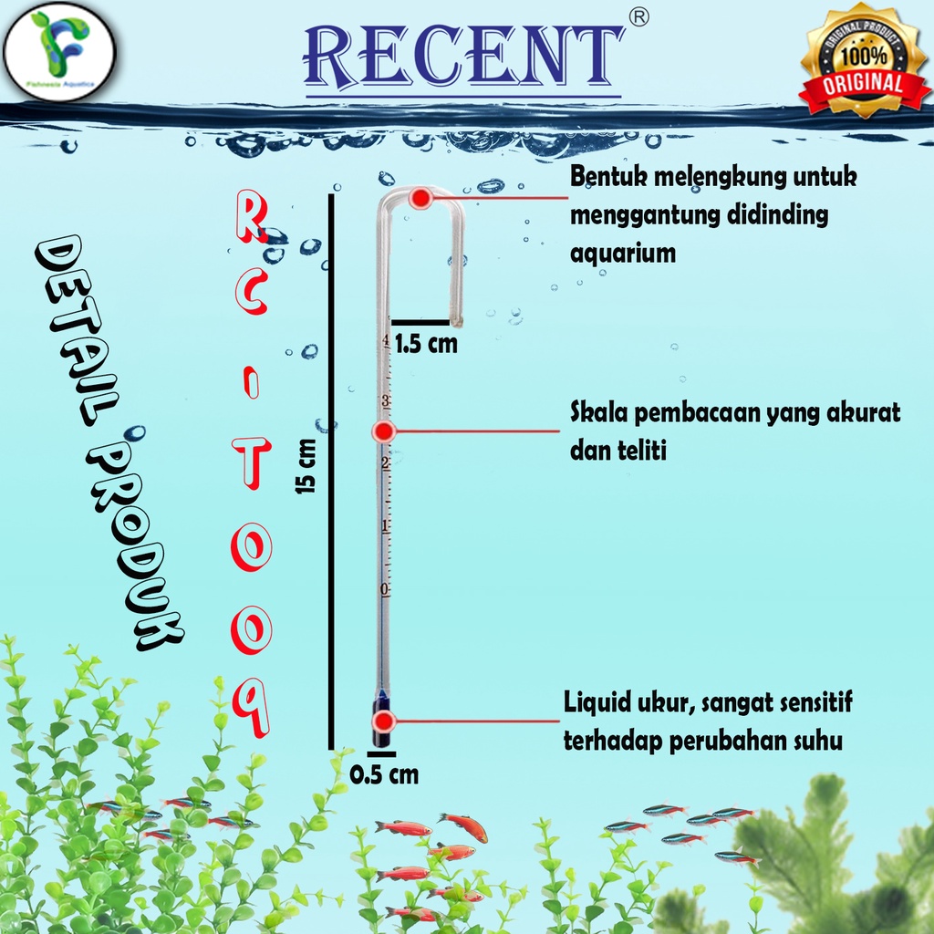 Recent RC-T009 Thermometer suhu air aquarium